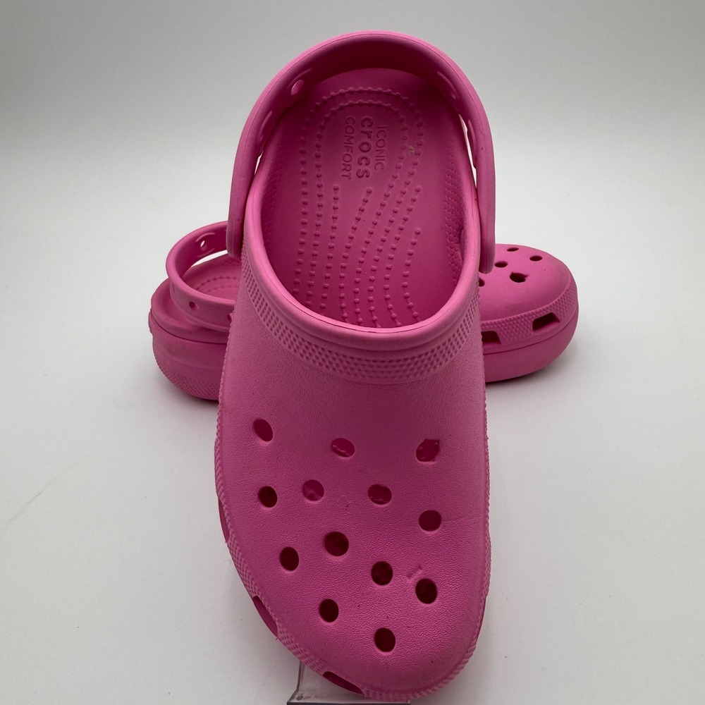 Crocs Classic Crush Clog Pink Platform Wedge Sandals 207708 Junior 5 Womens 7 - Picture 3 of 8